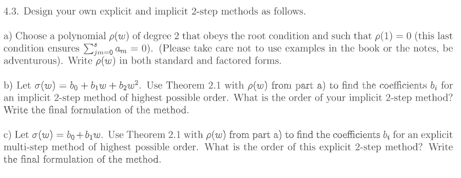 4.3. Design your own explicit and implicit 2-step | Chegg.com