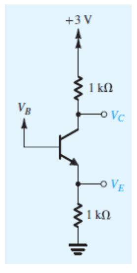 Solved +3V 1 ΚΩ VE -ovc VE 1 ΚΩ [5 pts] npn Transistor | Chegg.com
