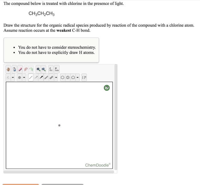 Solved The compound below is treated with chlorine in the