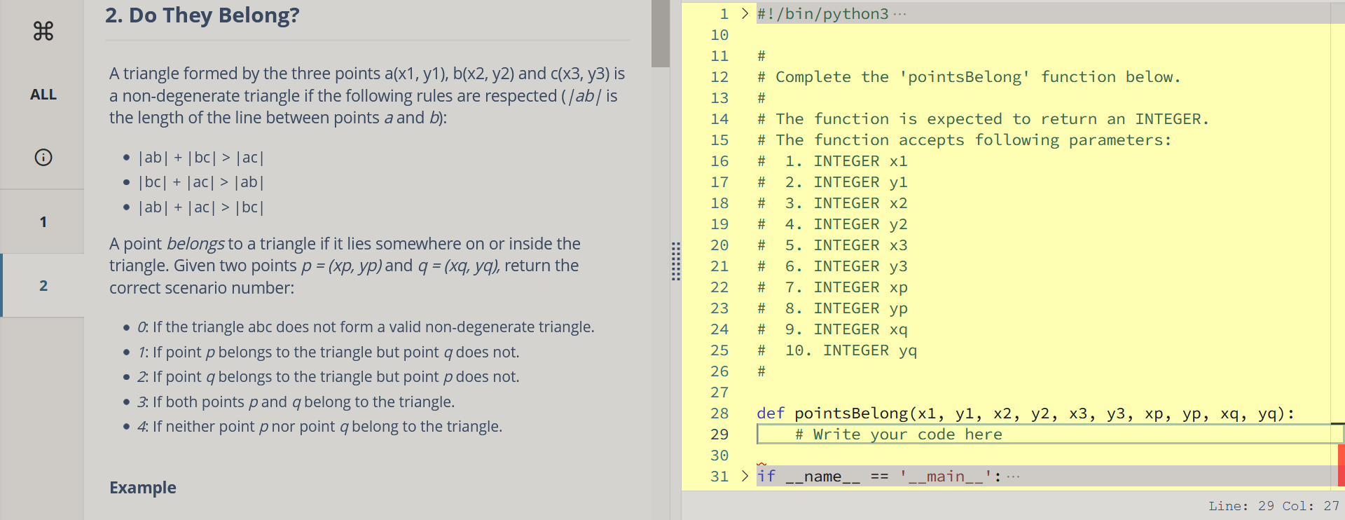 Solved 2. Do They Belong? 1 > #!/bin/python3 26 LO ALL A | Chegg.com