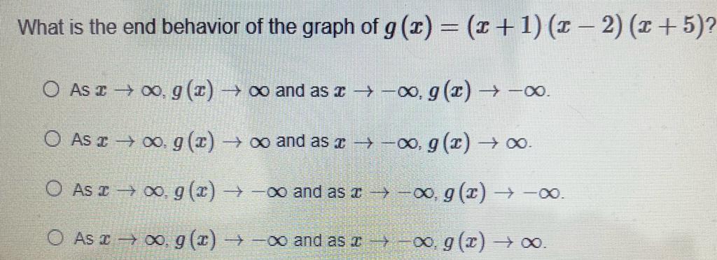 Solved What is the end behavior of the graph of | Chegg.com