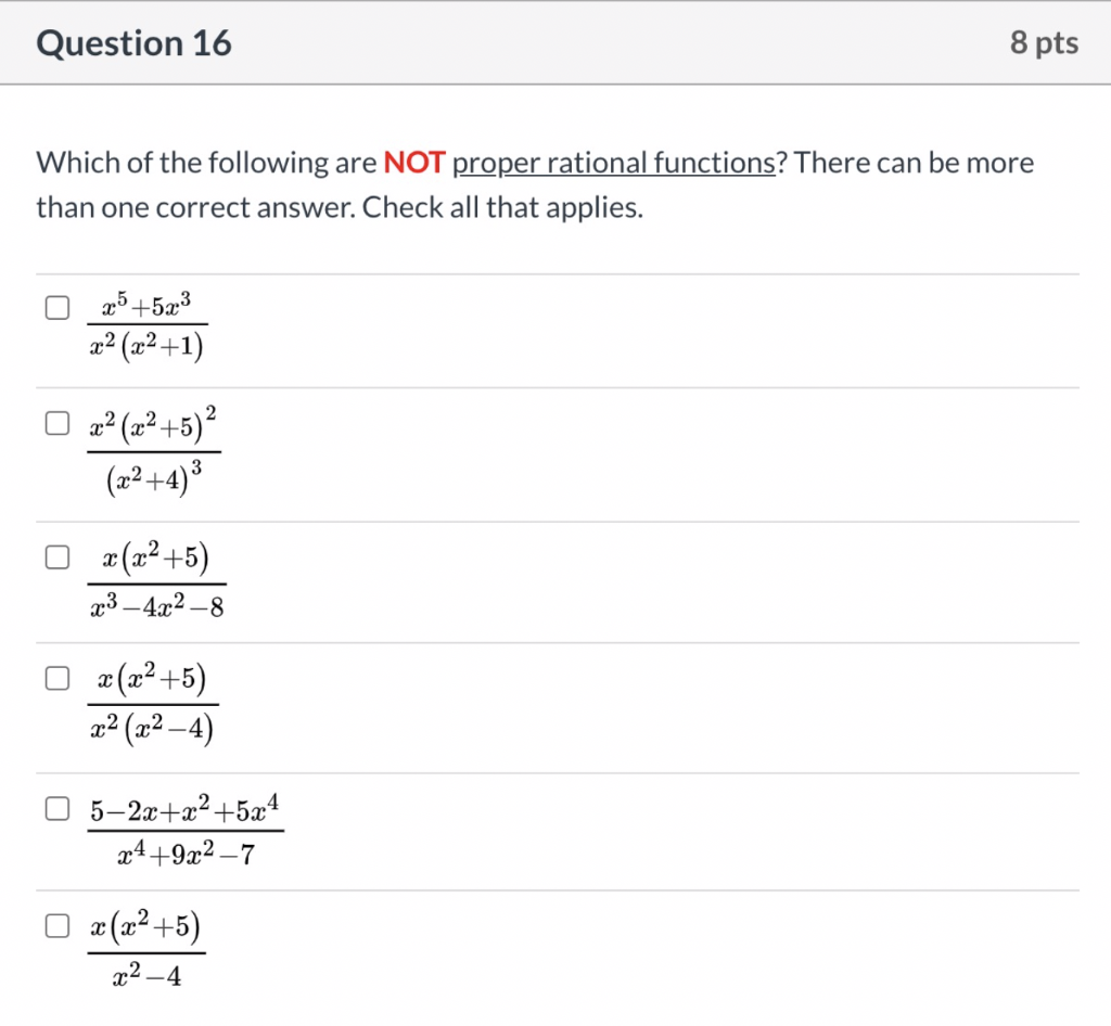 Solved Question 16 8 pts Which of the following are NOT | Chegg.com