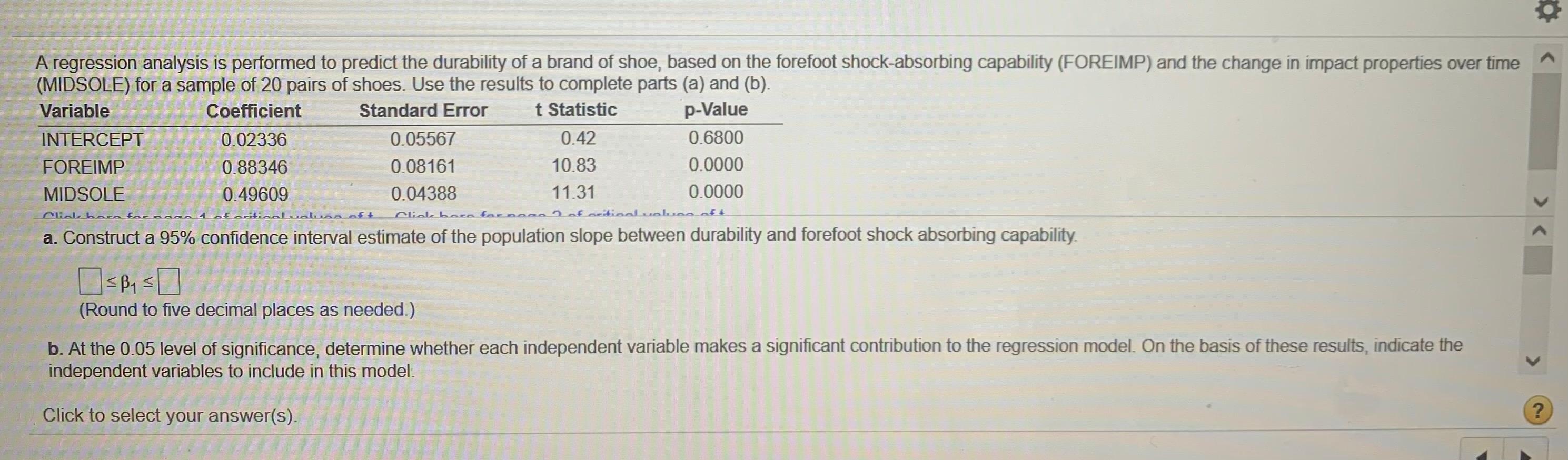 Solved A Regression Analysis Is Performed To Predict The | Chegg.com