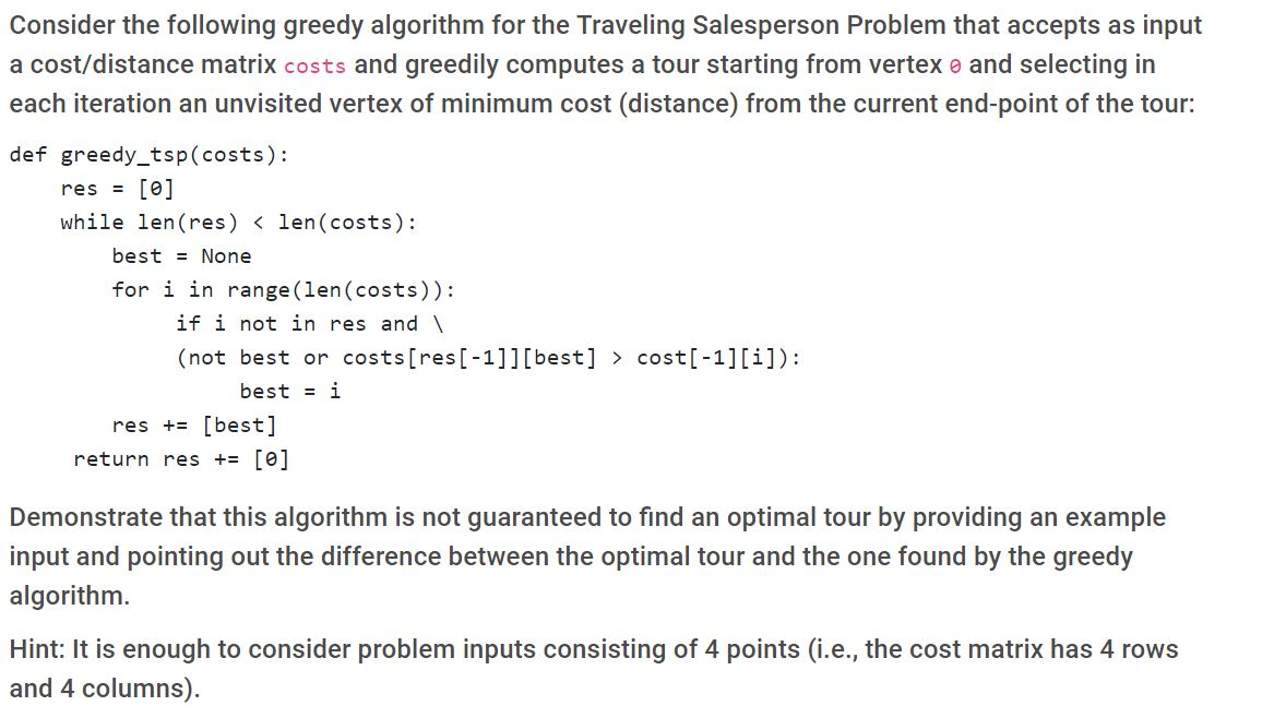 Solving the Different Summands Problem with a Greedy Algorithm in Python - Solved Consider the following greedy algorithm for the | Chegg.com