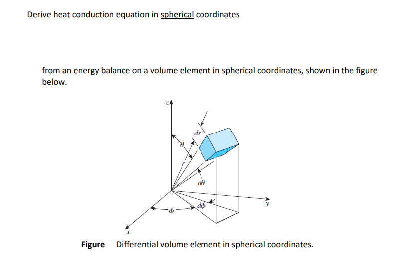 Solved Derive heat conduction equation in spherical | Chegg.com