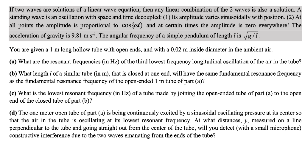 Solved If two waves are solutions of a linear wave equation, | Chegg.com