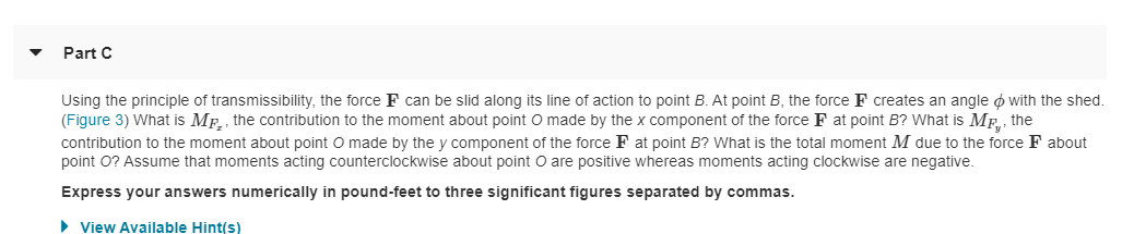 Solved Part C Using the principle of transmissibility, the | Chegg.com