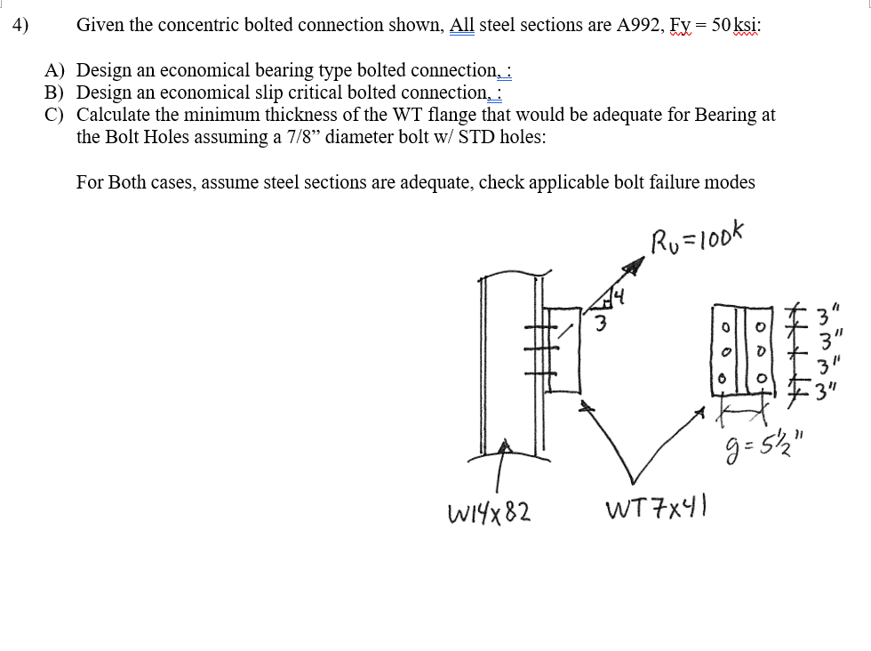 4) Given The Concentric Bolted Connection Shown, All | Chegg.com