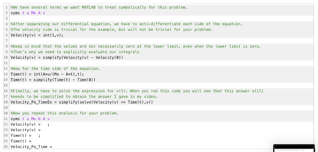 Example Problem: I will show you the MATLAB code to | Chegg.com