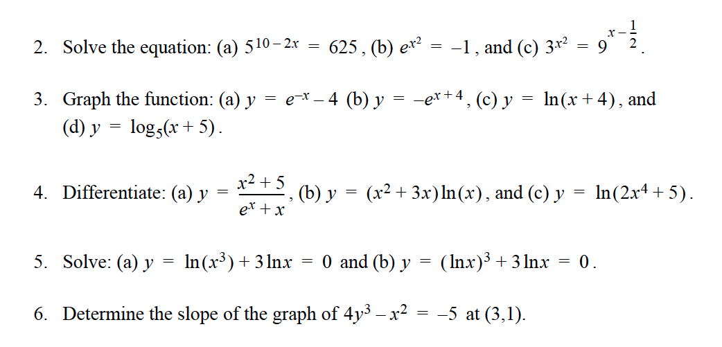 Solved 2. Solve The Equation: (a) 510 – 2x = 625, (b) Ex2 = | Chegg.com