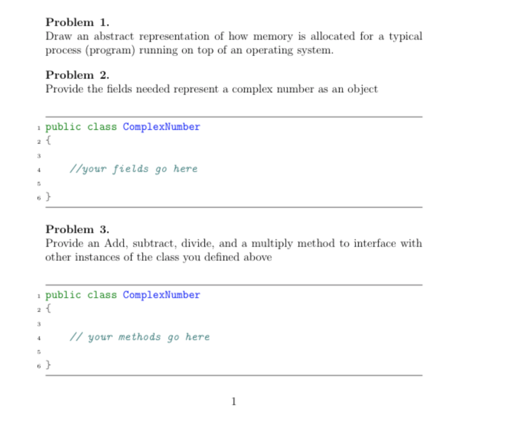 Solved Please write a java language code for complex numbers | Chegg.com