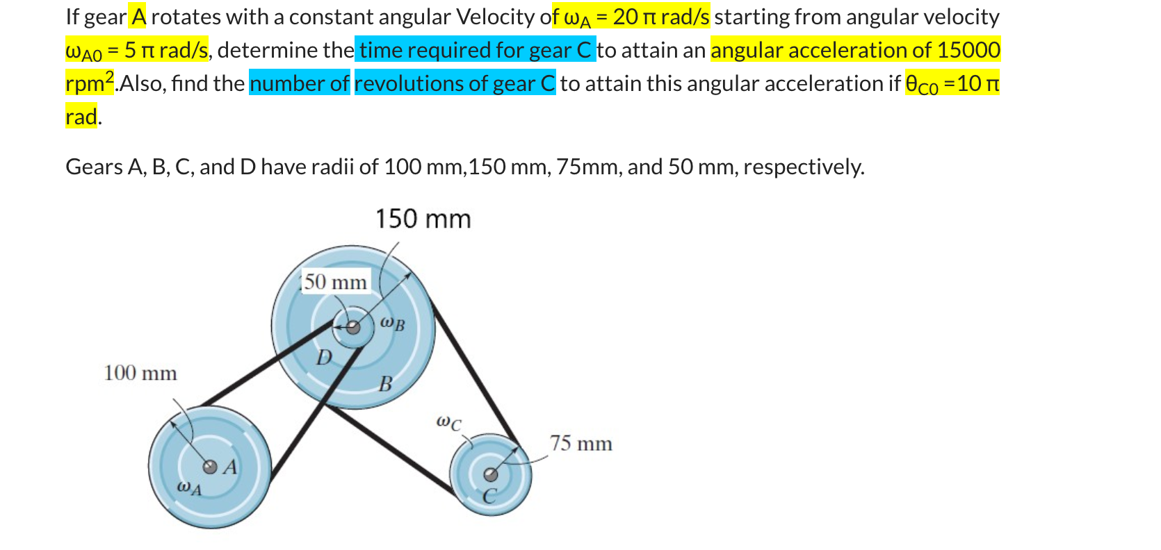 If Gear A Rotates With A Constant Angular Velocity Chegg Com