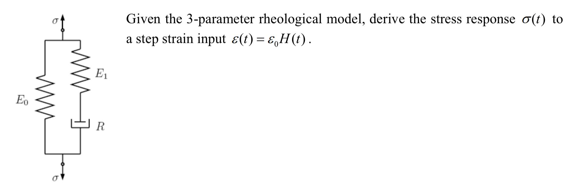 Given the 3-parameter rheological model, derive the | Chegg.com