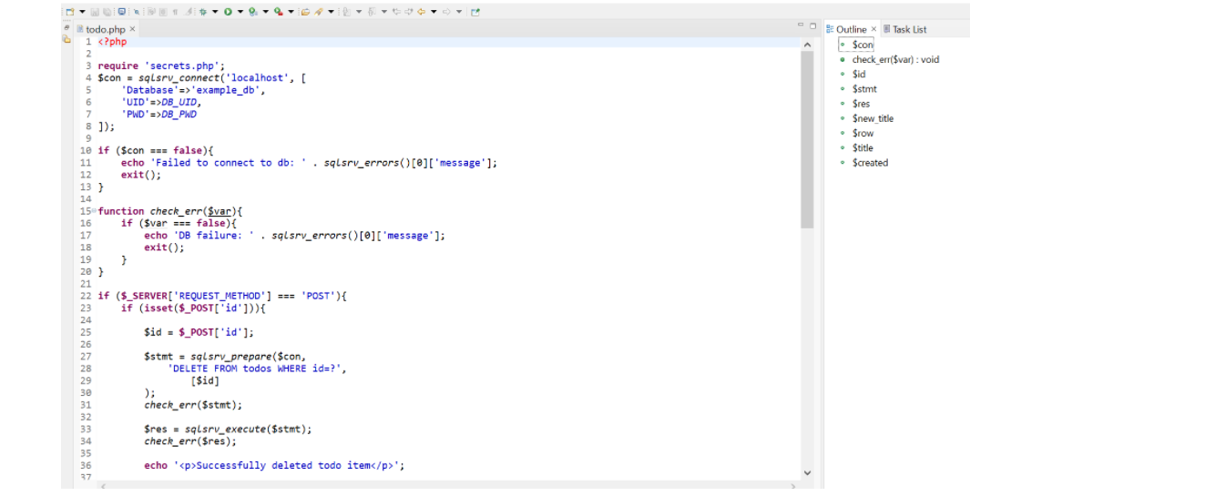Solved Compulsory Task 1 Alter the todo.php script to keep | Chegg.com