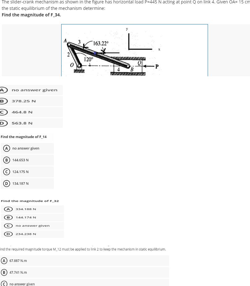 Solved The Slider-crank Mechanism As Shown In The Figure Has | Chegg.com