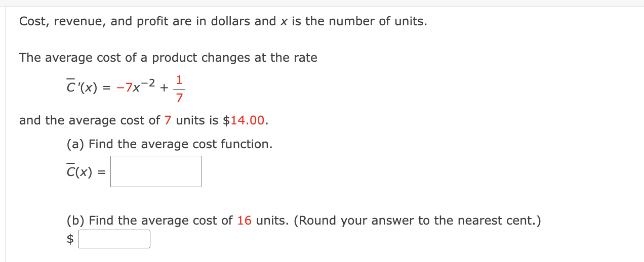 Solved Cost, revenue, and profit are in dollars and x is the | Chegg.com