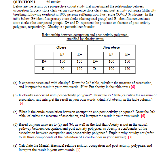 Solved QUESTION 1. 25 Marks Below Are The Results Of A | Chegg.com