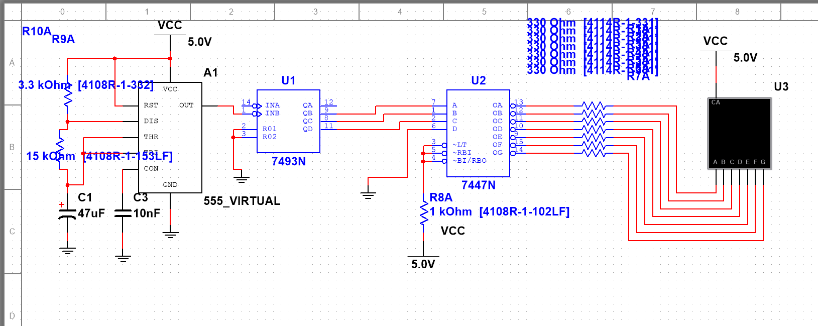 Solved I have here a MOD 7 and a MOD 8 asynchronous down | Chegg.com