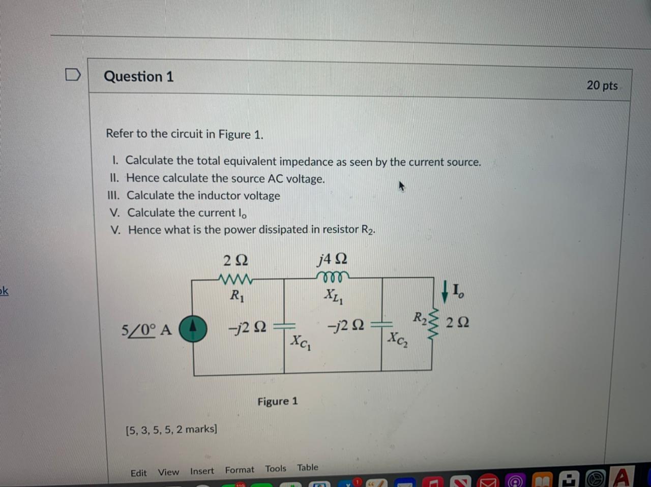 Solved Question 1 20 pts Refer to the circuit in Figure 1. | Chegg.com