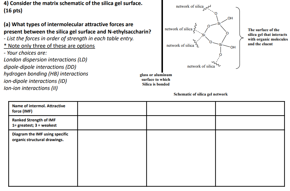 Solved 4) Consider the matrix schematic of the silica gel | Chegg.com
