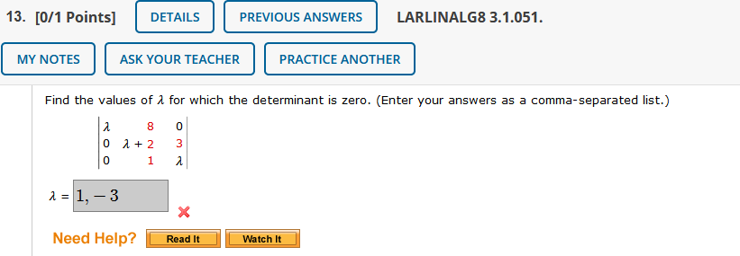 Solved 13. [0/1 Points) DETAILS PREVIOUS ANSWERS LARLINALG8 | Chegg.com