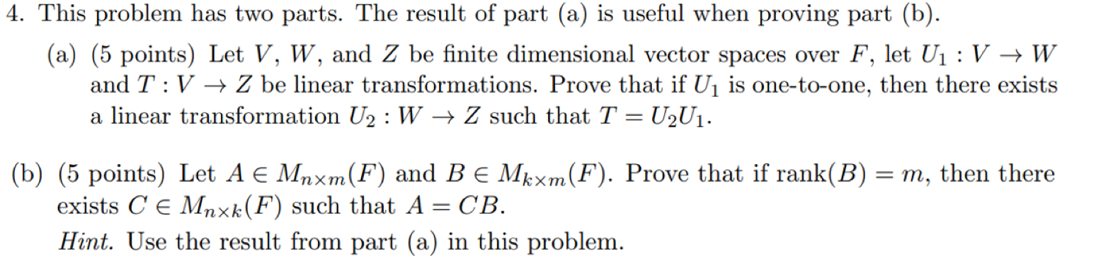 Solved 4. This problem has two parts. The result of part (a) | Chegg.com
