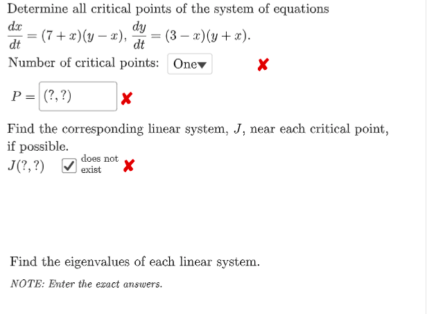 Solved Determine all critical points of the system of | Chegg.com