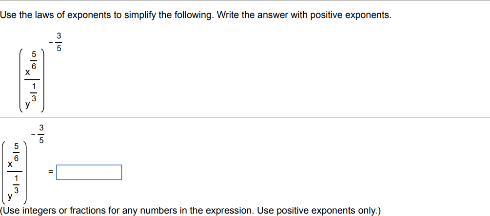 Solved Use the laws of exponents to simplify the following. | Chegg.com