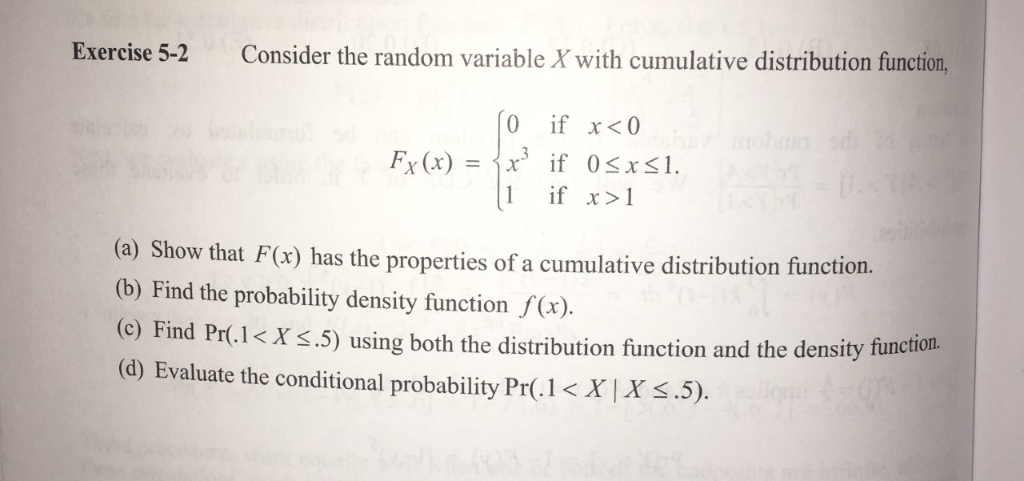 Solved Exercise 5-2 Consider the random variable X with | Chegg.com