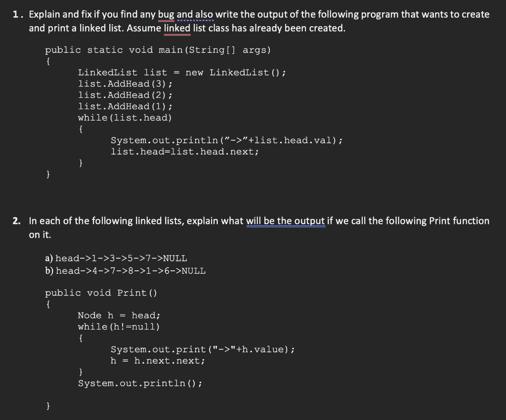 Solved 1 explain and fix if you find any bug and also write chegg