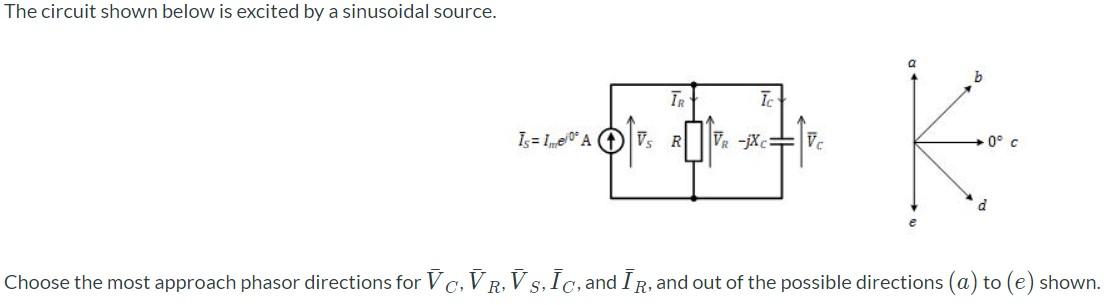 Solved The circuit shown below is excited by a sinusoidal | Chegg.com