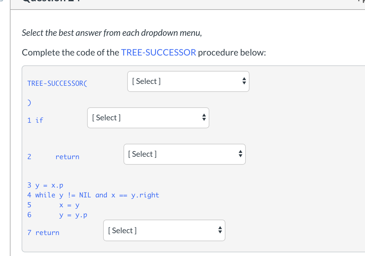 Select the best answer from each dropdown menu, | Chegg.com