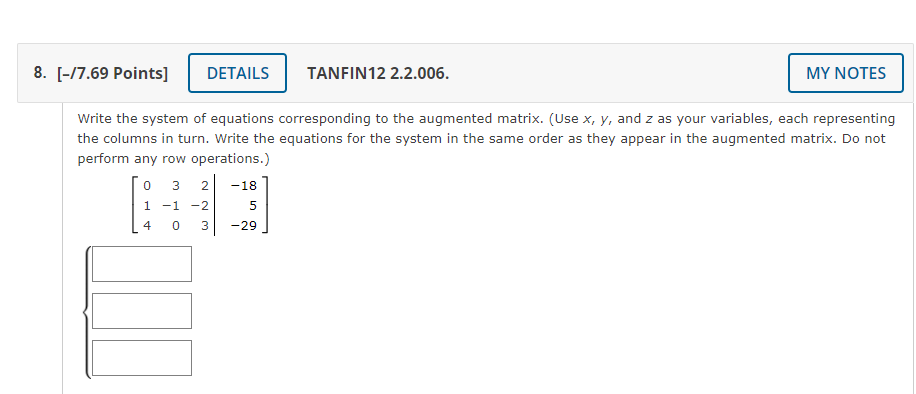 Solved 8. 17.69 Points DETAILS TANFIN12 2.2.006. MY NOTES