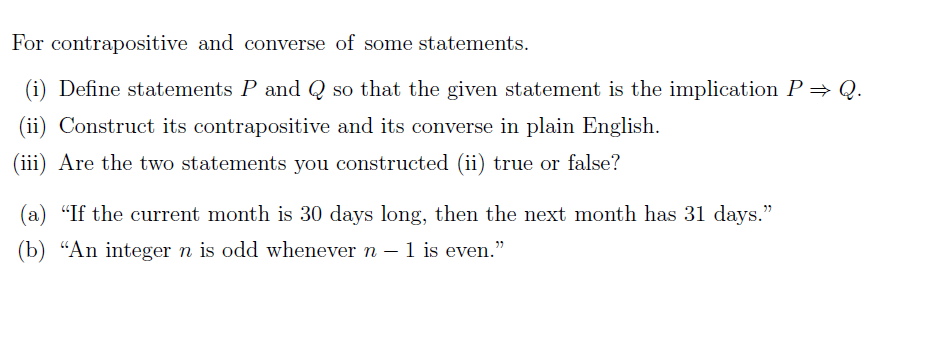 Definition of hotsell contrapositive in geometry