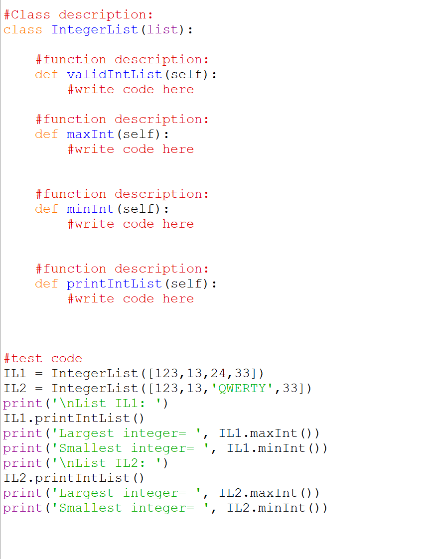 Python - Write program to extend a class