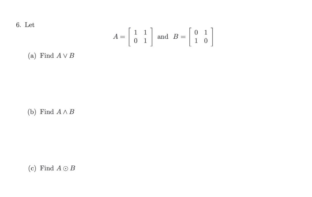 Solved Let A = and B = 1 Find a) AVB. b) A AB. CAOB.