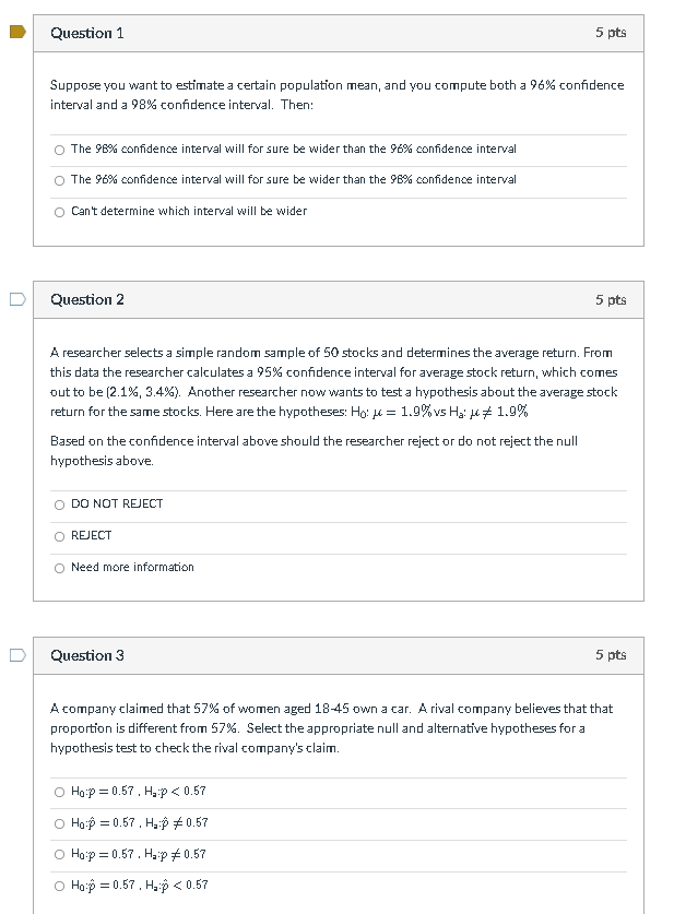 Solved Question 1 5 pts Suppose you want to estimate a | Chegg.com