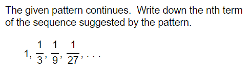 Nth Pattern Solved The given pattern continues. Write down the nth | Chegg.com