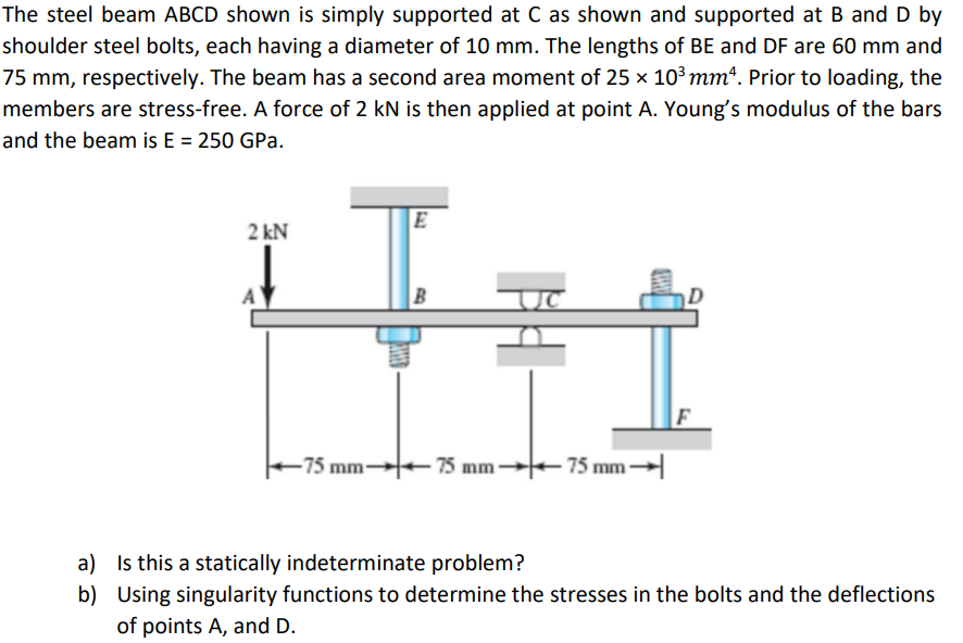 Solved The steel beam ABCD shown is simply supported at C as | Chegg.com