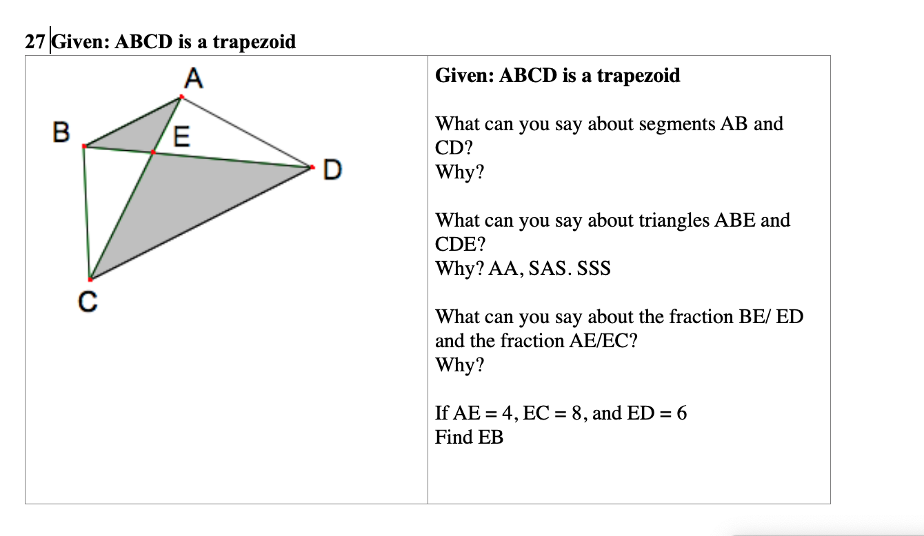 Solved 27 Given: ABCD Is A Trapezoid A Given: ABCD Is A | Chegg.com