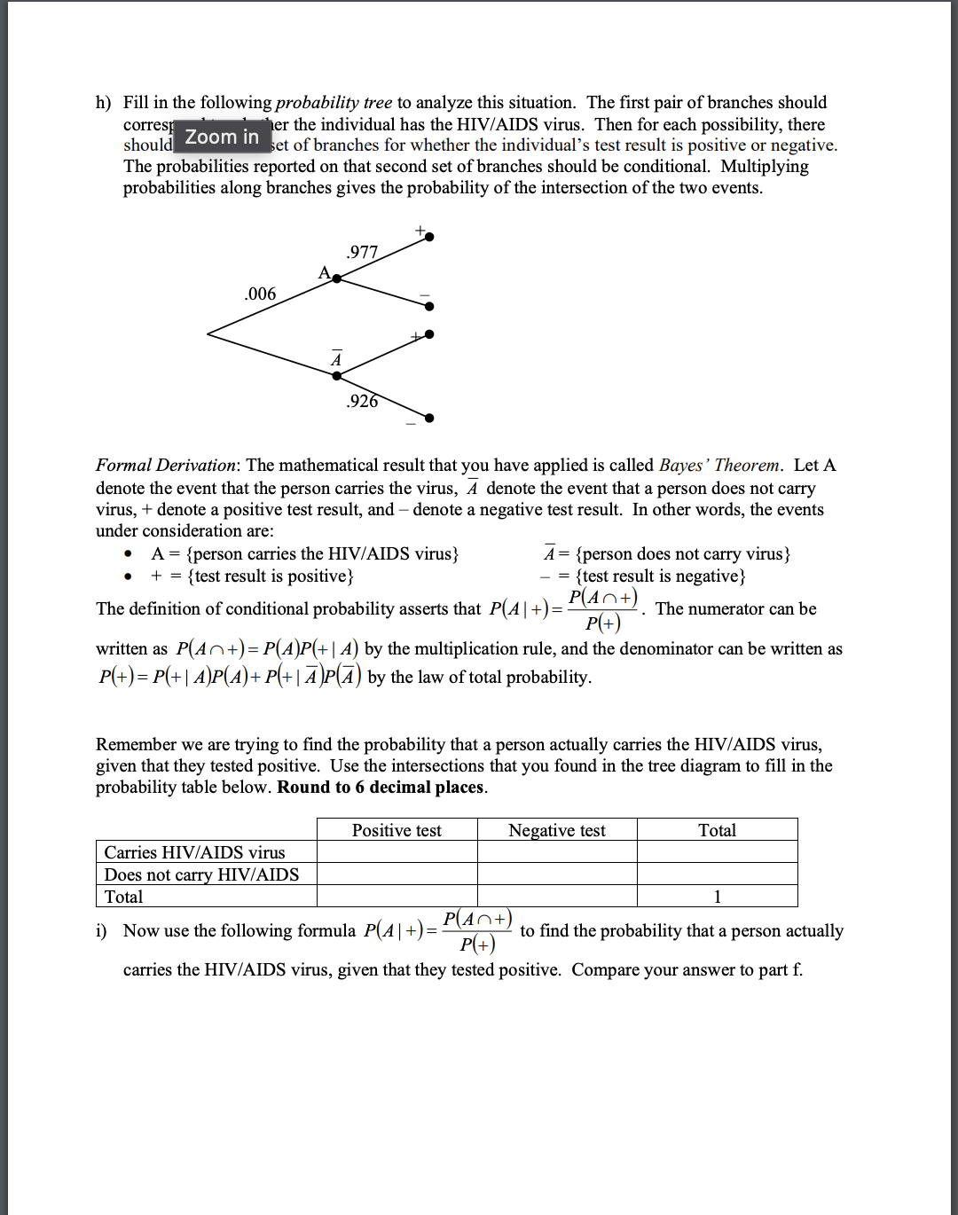 Conditional Probability Activity Name: The EIA | Chegg.com