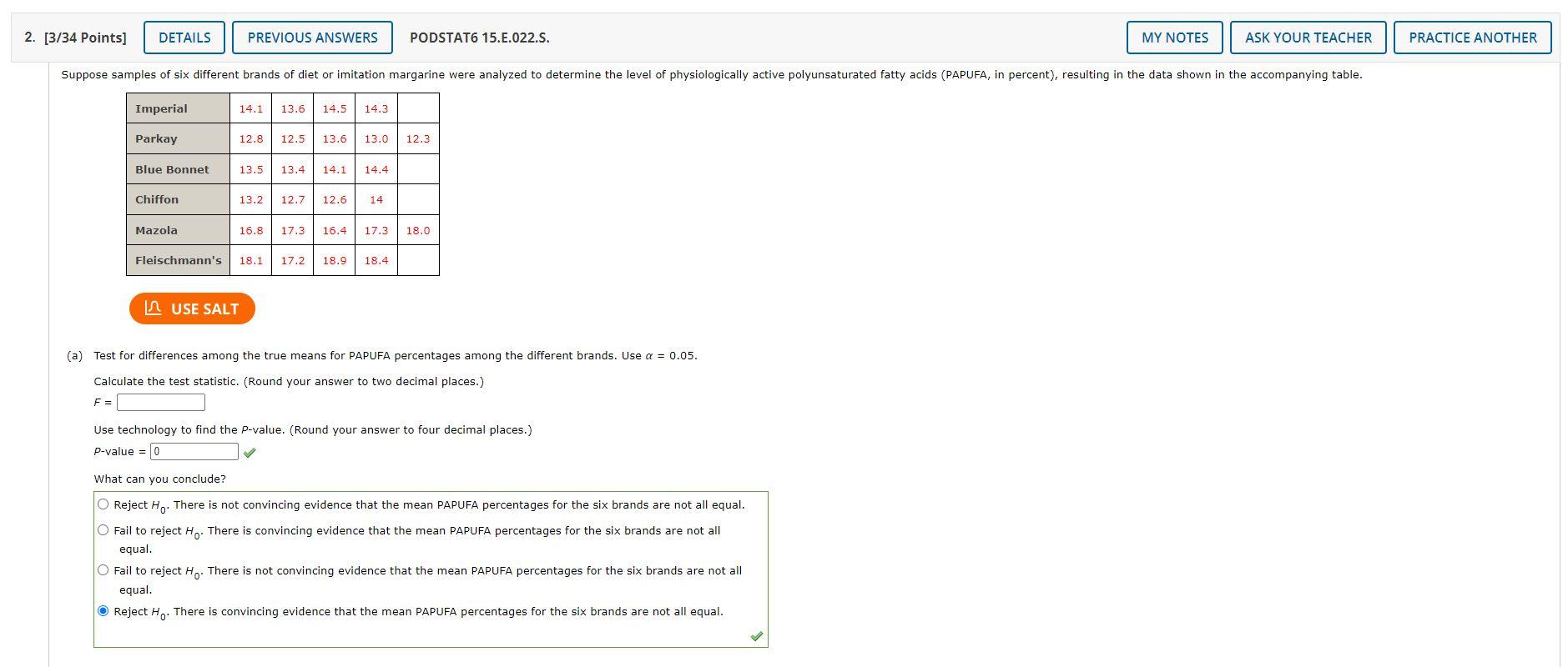 Solved 2. [3/34 Points] DETAILS PREVIOUS ANSWERS PODSTAT6 | Chegg.com
