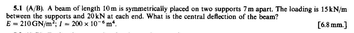 Solved 5.1 (A/B). A beam of length 10 m is symmetrically | Chegg.com