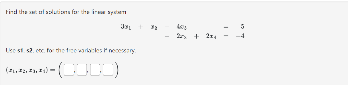 Solved Find The Set Of Solutions For The Linear System | Chegg.com