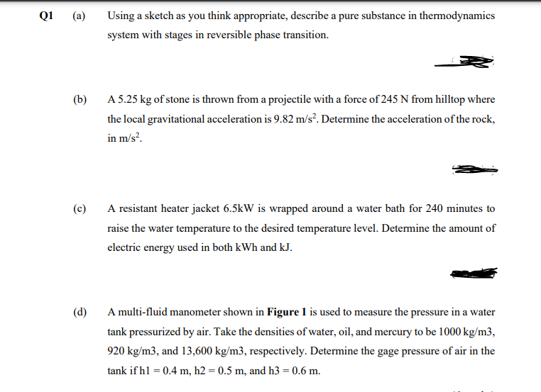 Solved Q1 (a) Using a sketch as you think appropriate, | Chegg.com