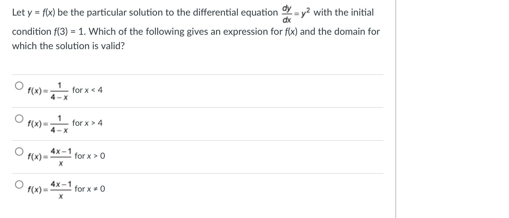 Solved Let Y F X Be The Particular Solution To The