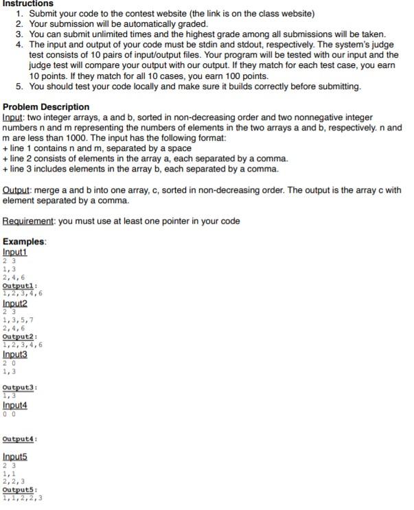 Solved Instructions 1. Submit your code to the contest | Chegg.com