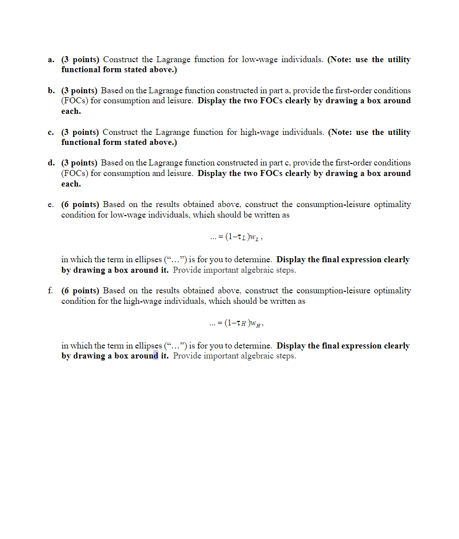 Solved Problem 2. Low Wages, High Wages, and Taxes (45 | Chegg.com