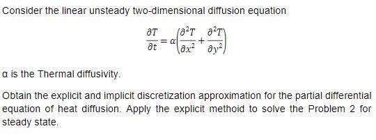Solved Consider the linear unsteady two-dimensional | Chegg.com