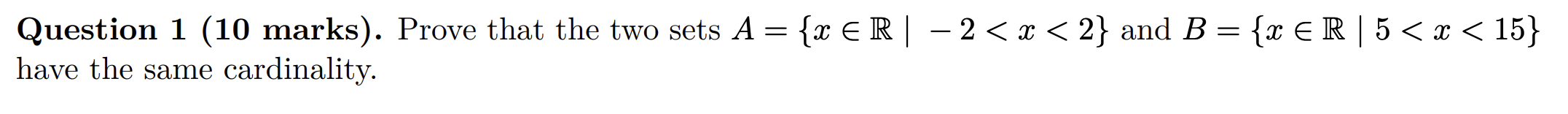 Solved Question 1 (10 Marks). Prove That The Two Sets | Chegg.com